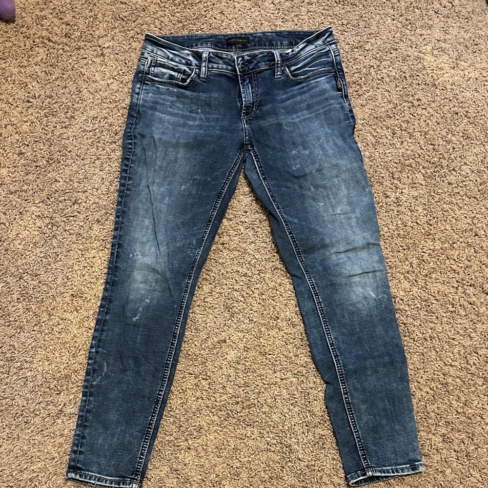 Silver Elyse Dark Blue Women's Stretch Skinny jeans